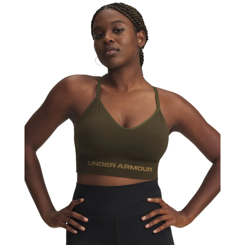 Women's Under Armour Vanish Seamless Low Long Bra Crossback seams Breathable Lining