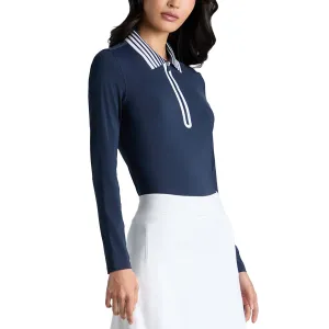 QuickDryingTech Everyday Look G/Fore Women's Silky Tech 1/4 Zip Long Sleeve Golf Polo Shirt - Twilight