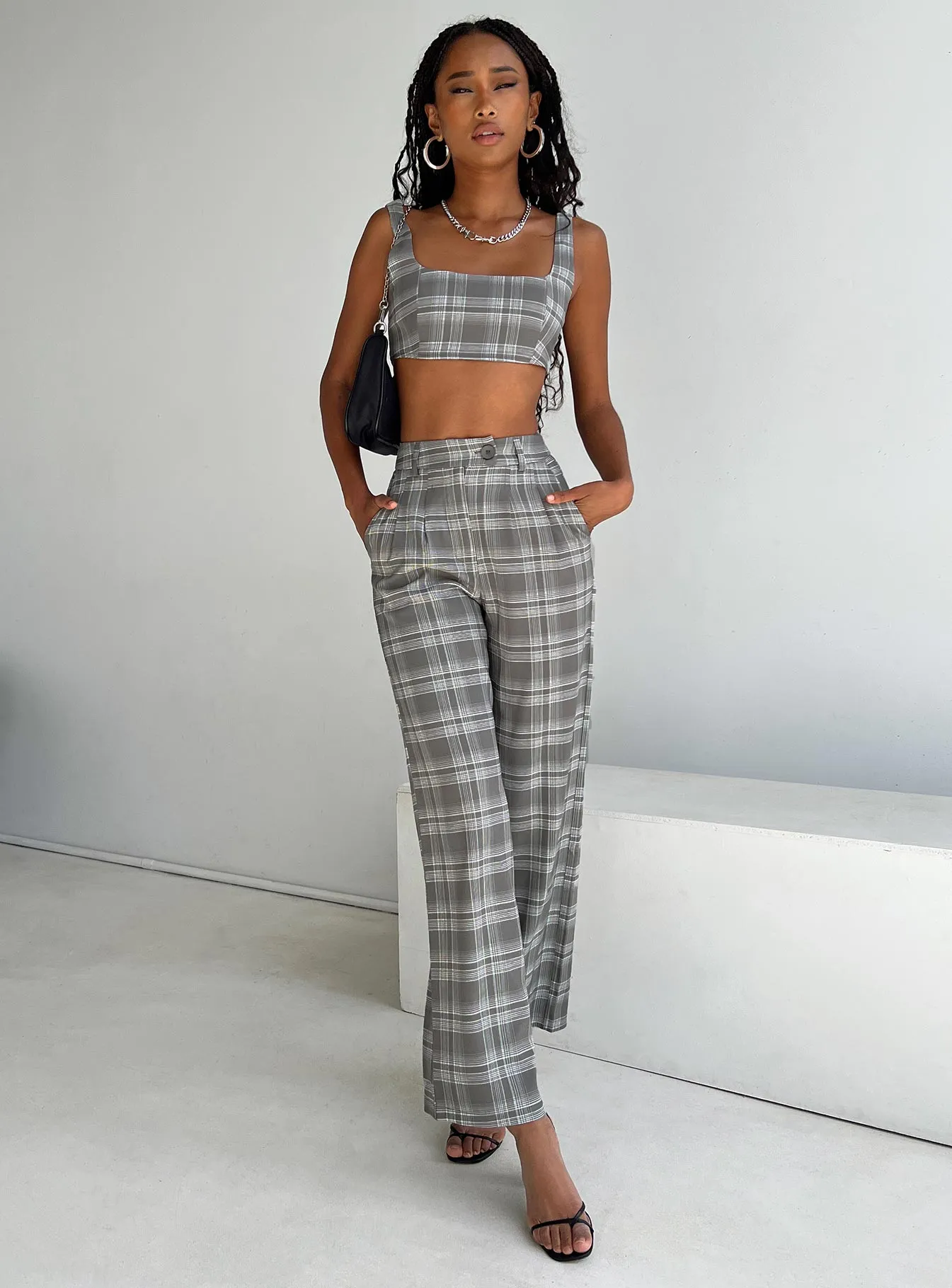 Huxley Set Grey Check Comfy Design