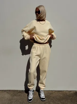 Meika Track Pants Beige Organic Cotton