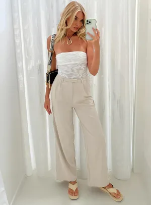 Amalia Pants Beige Tall Light Wear Fit Tight Cut