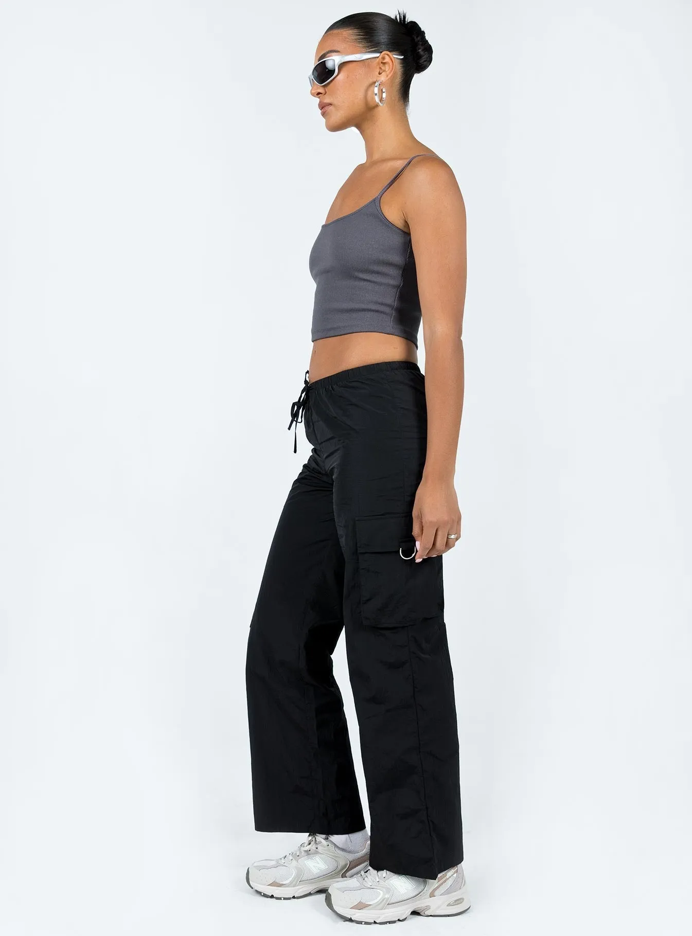 Chill Fit Contrast Trim Fernando Parachute Pants Black