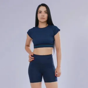 indoor exercise CROP TOP CUELLO REDONDO MANGA CORTA PARA MUJER