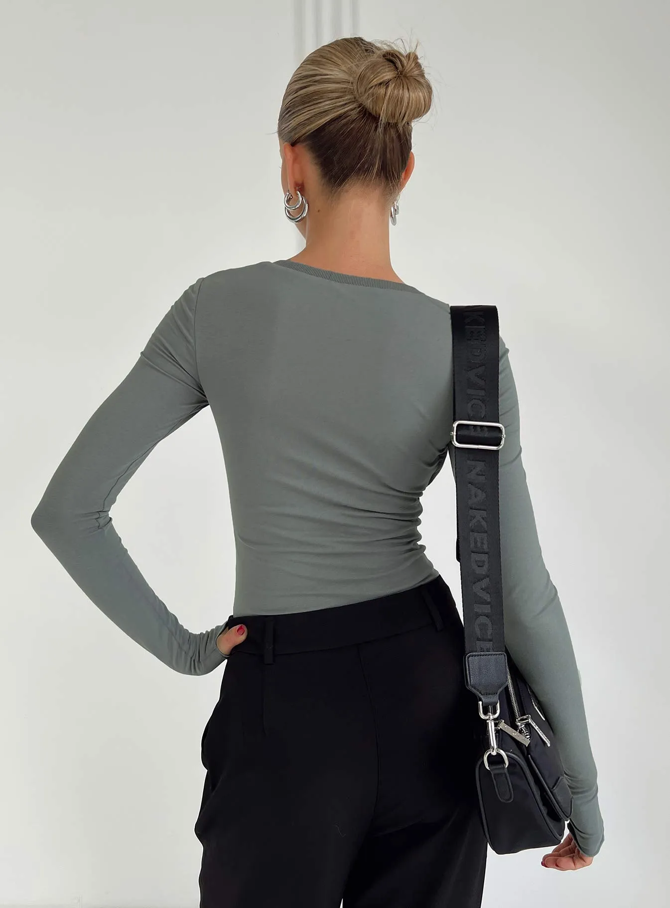 halter bodysuit sustainable bodysuit Kentwell Bolero Bodysuit Slate