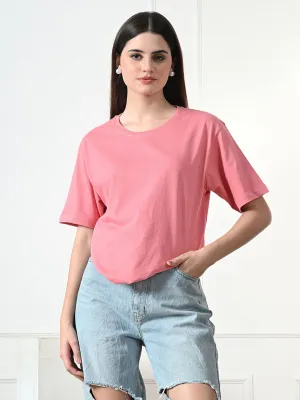 Heat Transfer Printing Timeless 100% Cotton Solid T-shirt - Peach