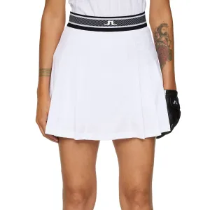 J.Lindeberg Women's Harlow Golf Skirt - White Day To Night Ventilated Panels