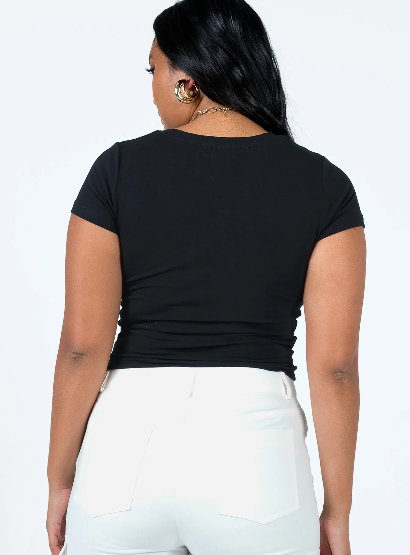 Lucky You Cherry Tee Black Comfortable All Day Wear