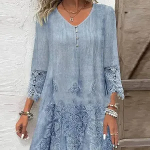 Flowers Lace Dress Summer Solid Color Womens Clothing Work Option perfect for events