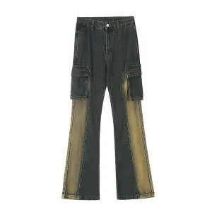 American Retro Distressed Multi-pocket Jeans Comfortable Outfit WaterRepellent