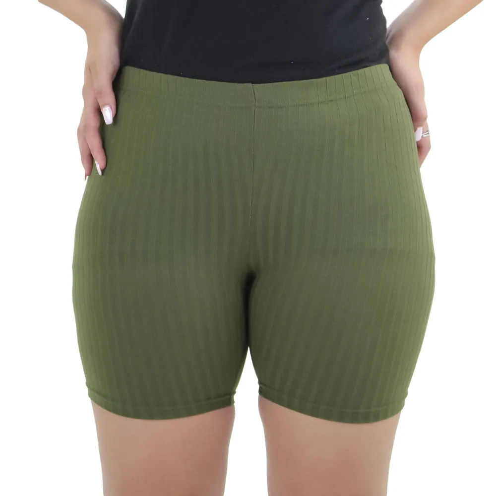 Women's Ribbed Short,Olive Airy Touch