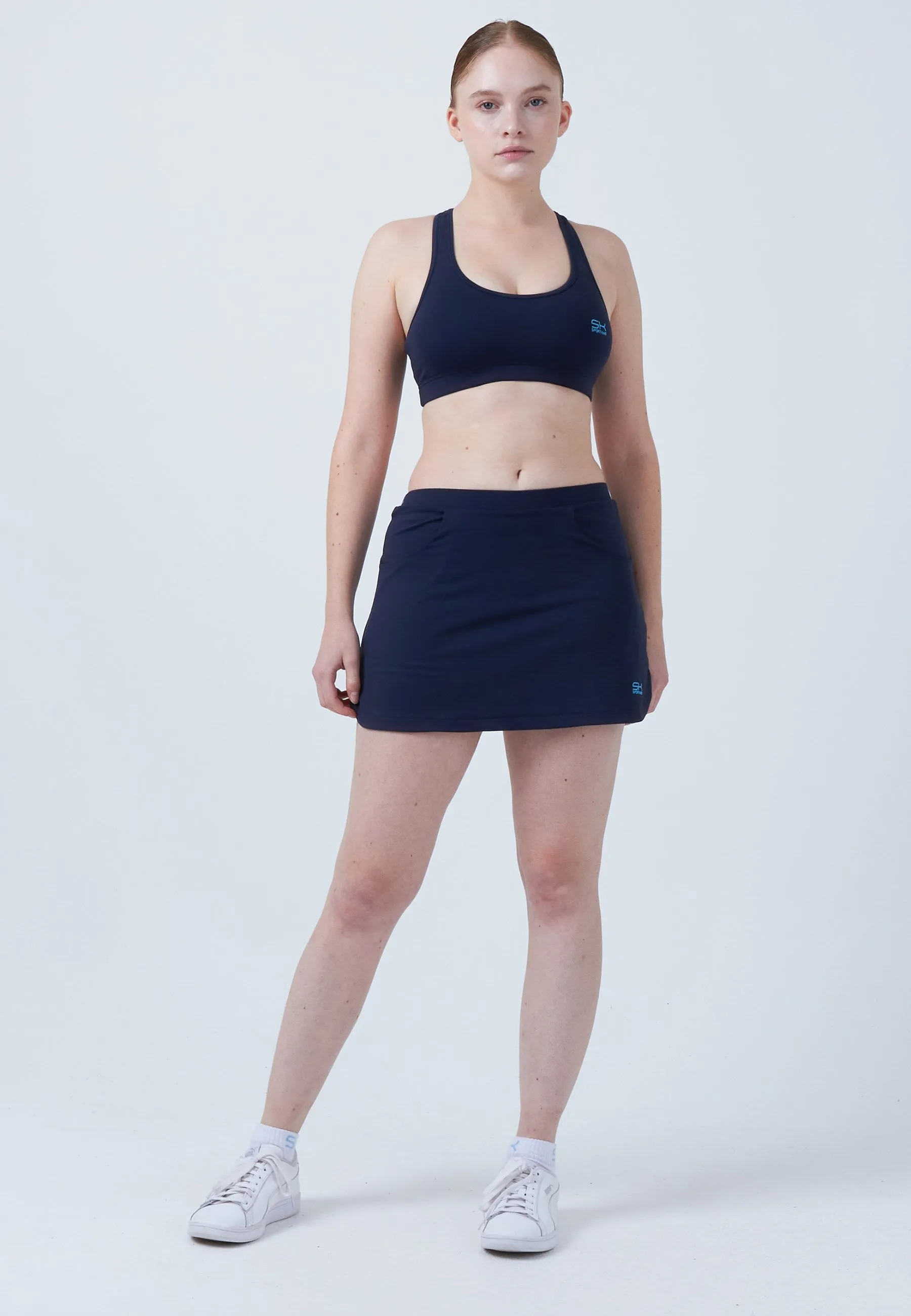 Custom made Classic Tennis Skort with pockets, navy blue