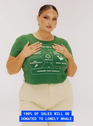 All-Season Comfort Wear Organic Protect Charity Baby Tee Green Curve
