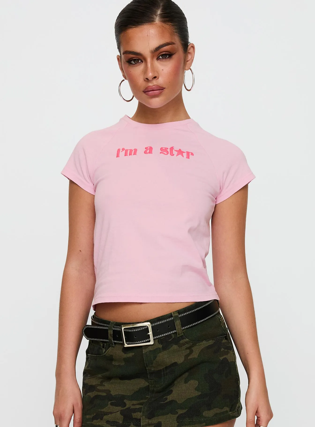 I'm A Star Graphic Top Pink Relaxed and Comfy