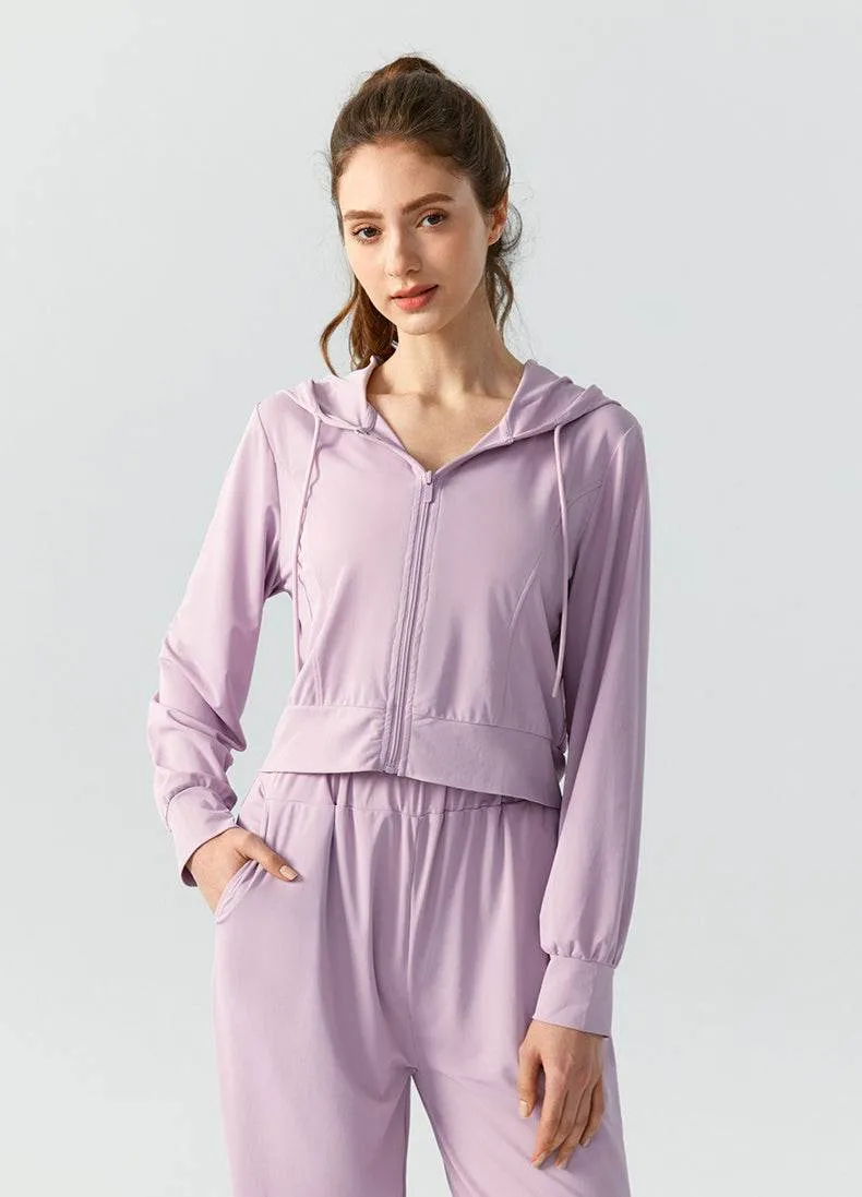 Polka Dot product comparison Loose Thin Sports Hoodie with Drawstring