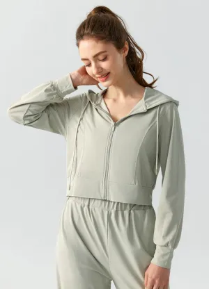 Versatile Piece Loose Thin Sports Hoodie with Drawstring
