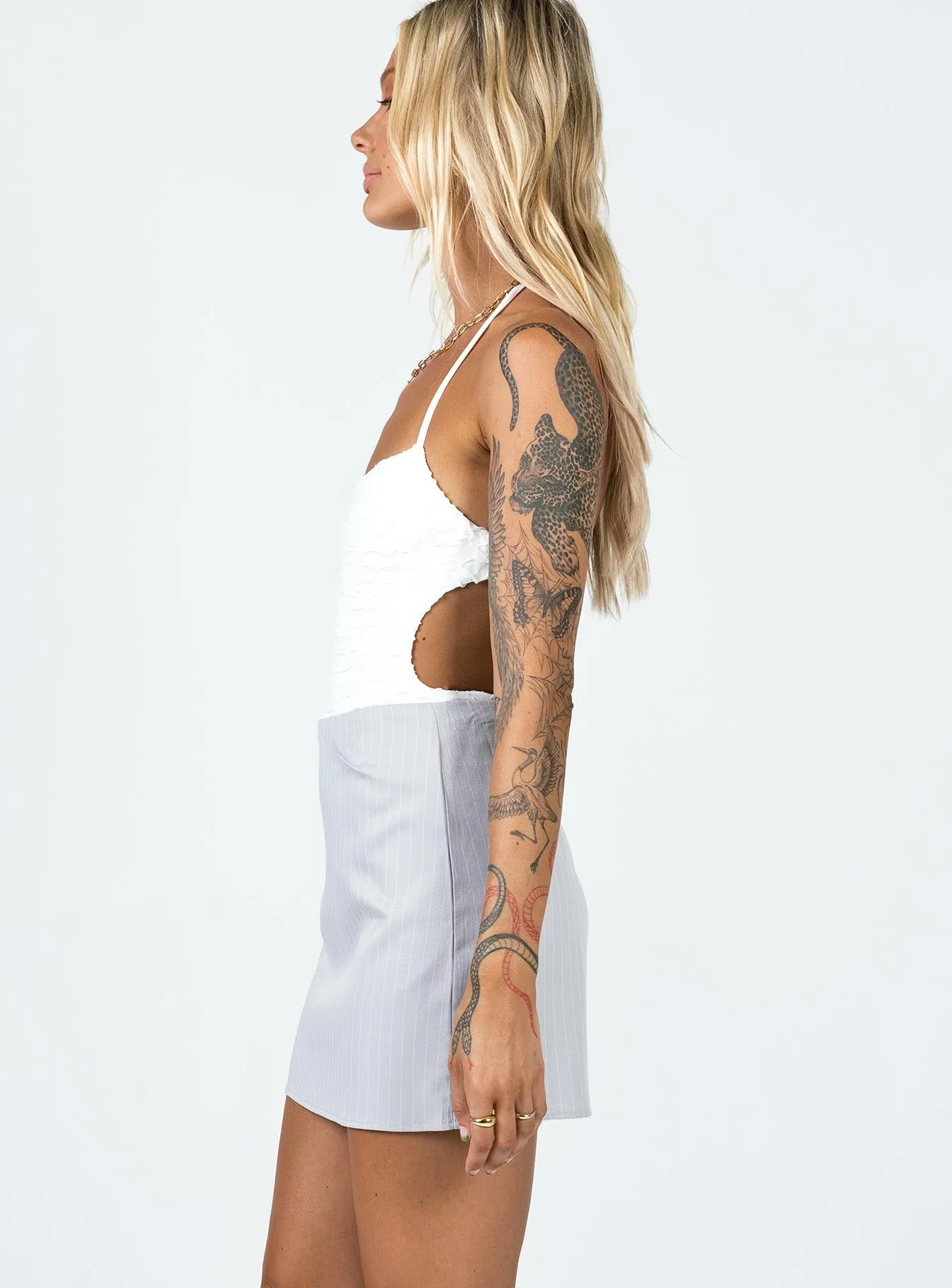gym bodysuit celebrity style bodysuit Adele Bodysuit White