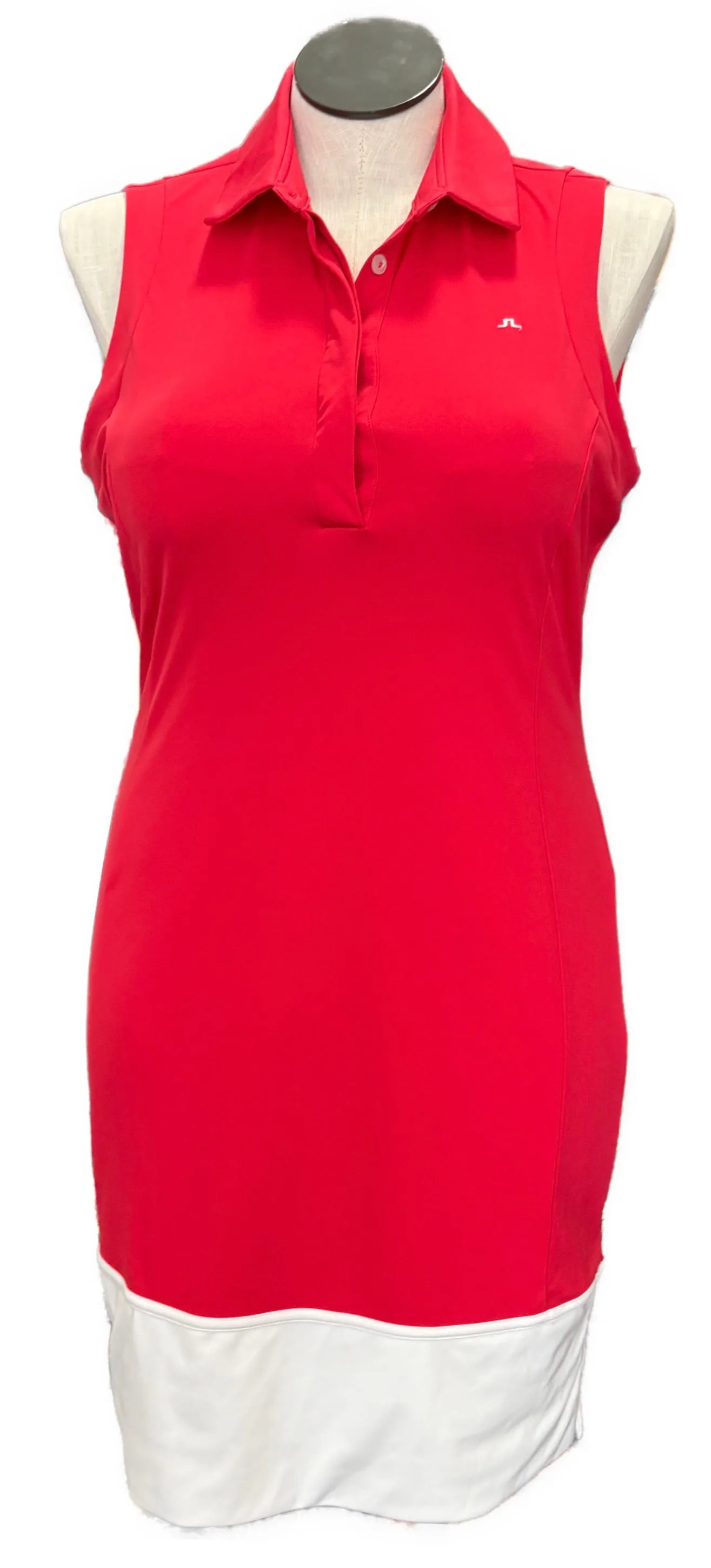 J.Lindeberg Pink Women's Sleeveless Golf Dress w/White Accent Size XL Dreamy Texture