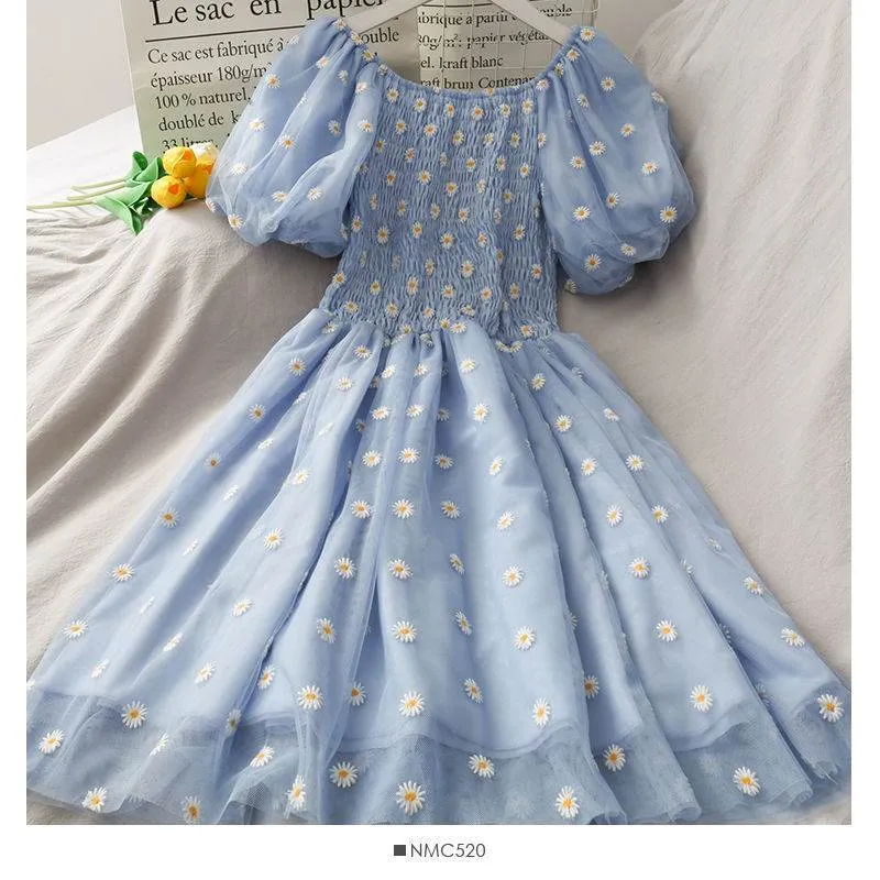 Women Dresses Summer V Neck Floral Print Boho Beach vacation Mini Dress Wedding Style Non-Pilling