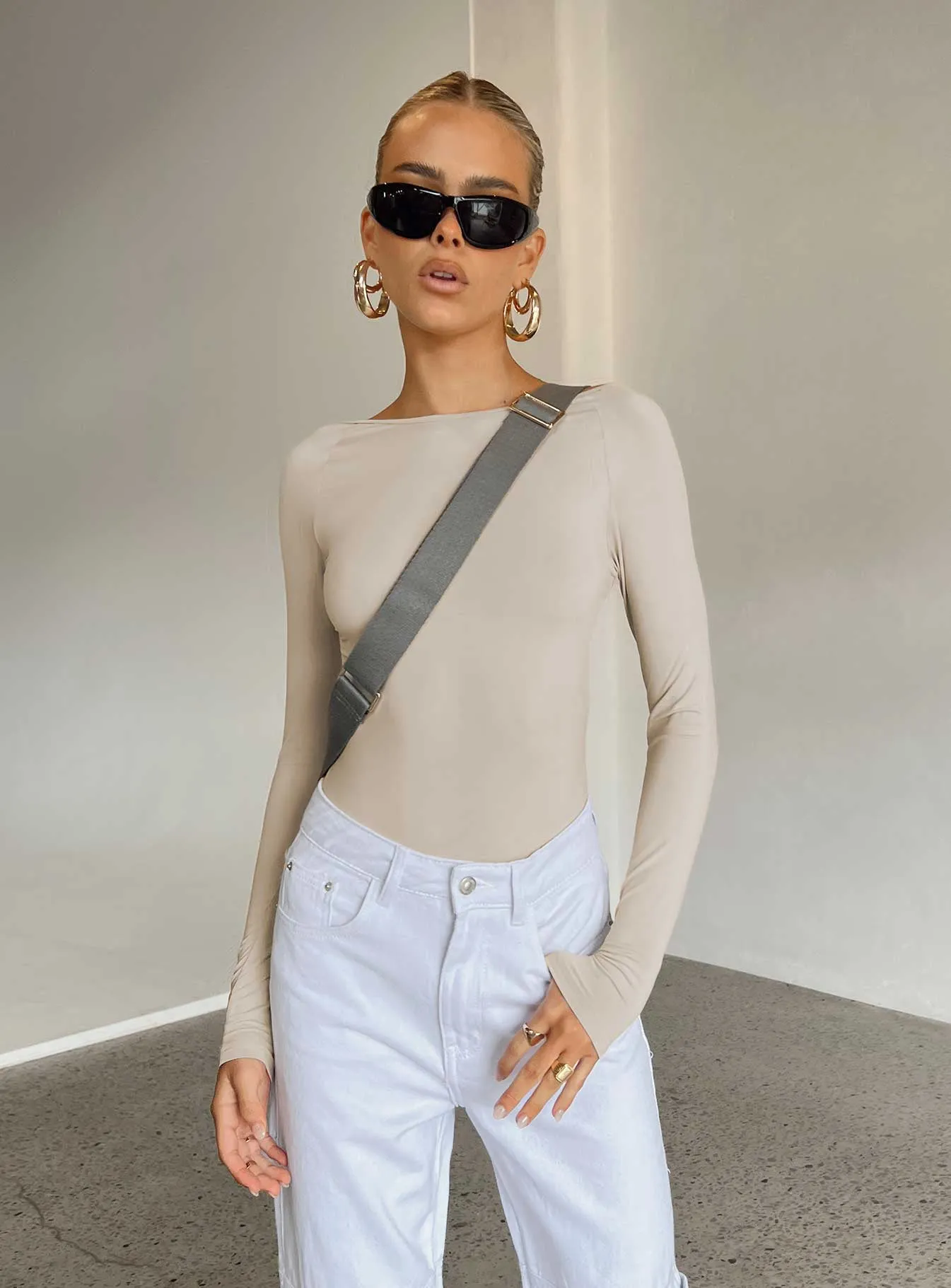 Gatewood Long Sleeve Bodysuit Bone comfy bodysuit