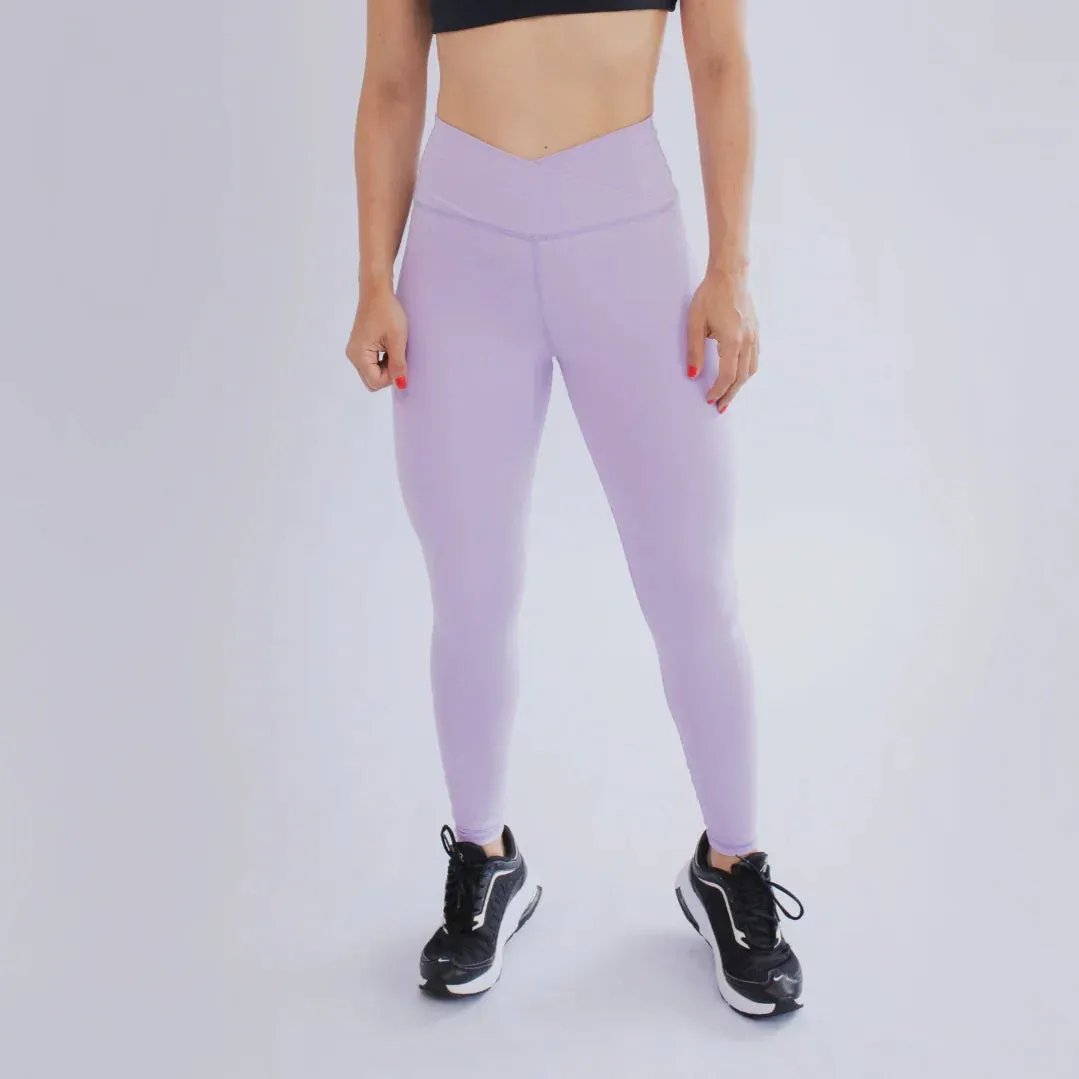 Legging deportivo con control de abdomen cruzada en V Home Lounge Thermal Warm elastic waistband