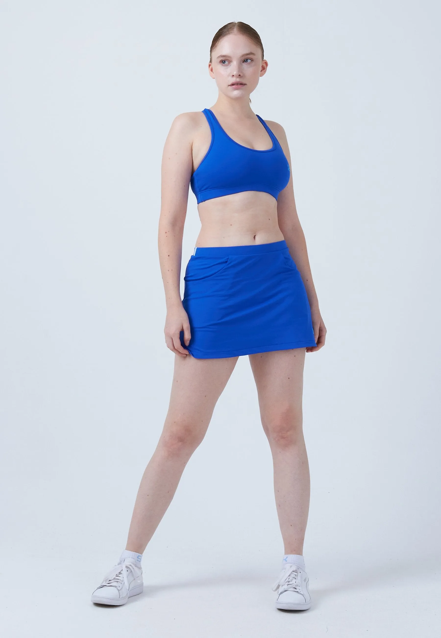 Classic Tennis Skort with pockets, cobalt blue Texture Shot
