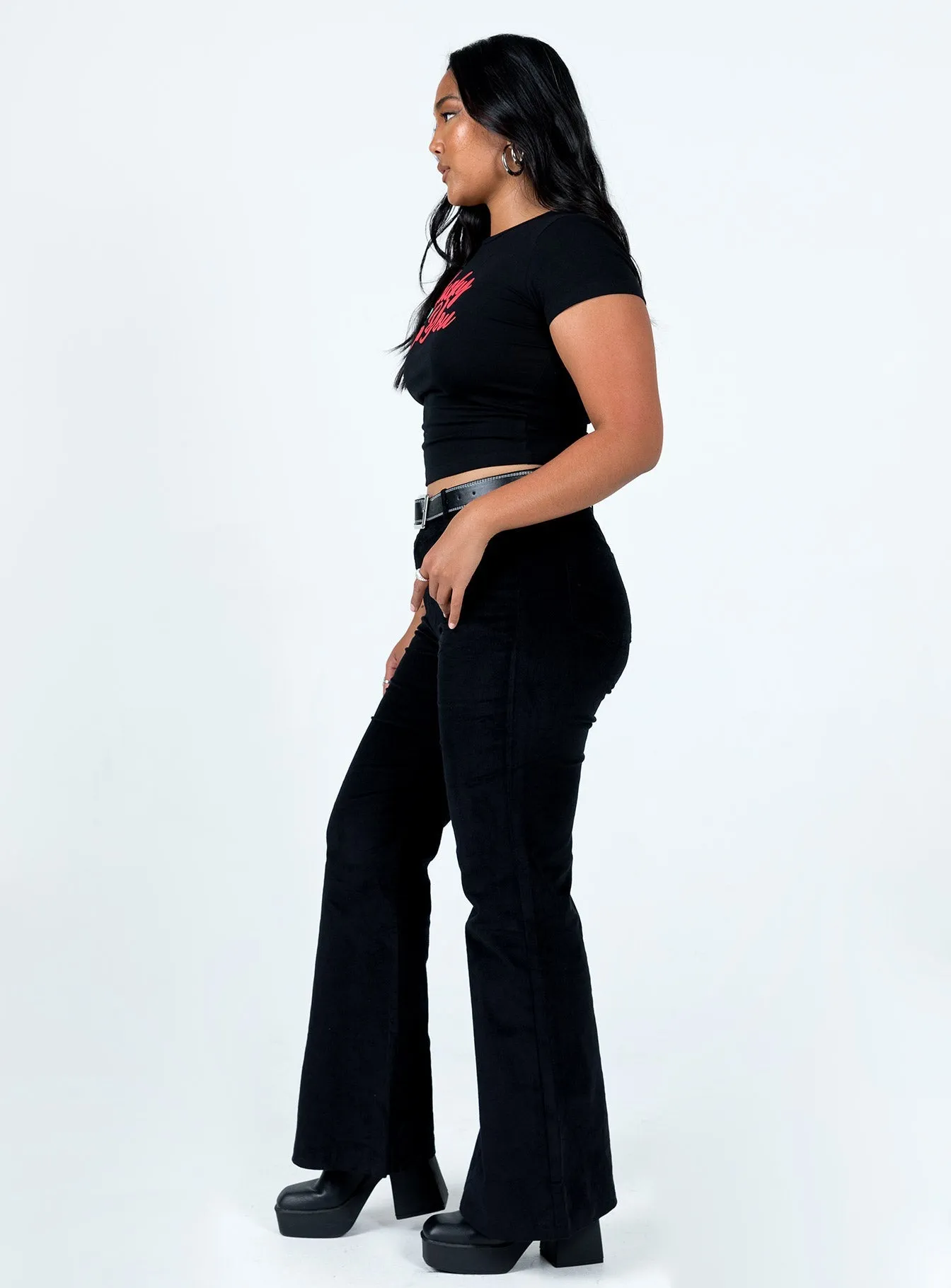 Non Tapered Leg Slim Comfort Nadia Pants Black