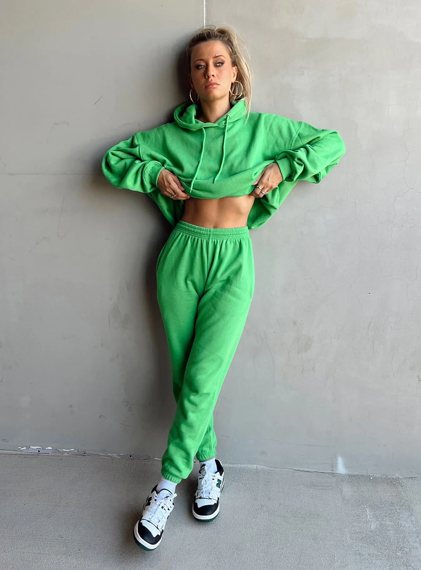 Renna Track Pants Green Fitted Style Stretch Material