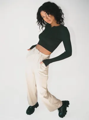 WrinkleResistantMaterial Body Aligned Amalia Pants Beige