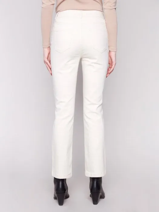 CHARLIE B BOOTCUT 5 POCKET TWILL PANT - NATURAL Luxury Mood SnagFree Surface