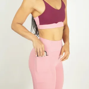 Sporty Stretch Wear Legging deportivo con bolsillo sin costura frontal para mujer