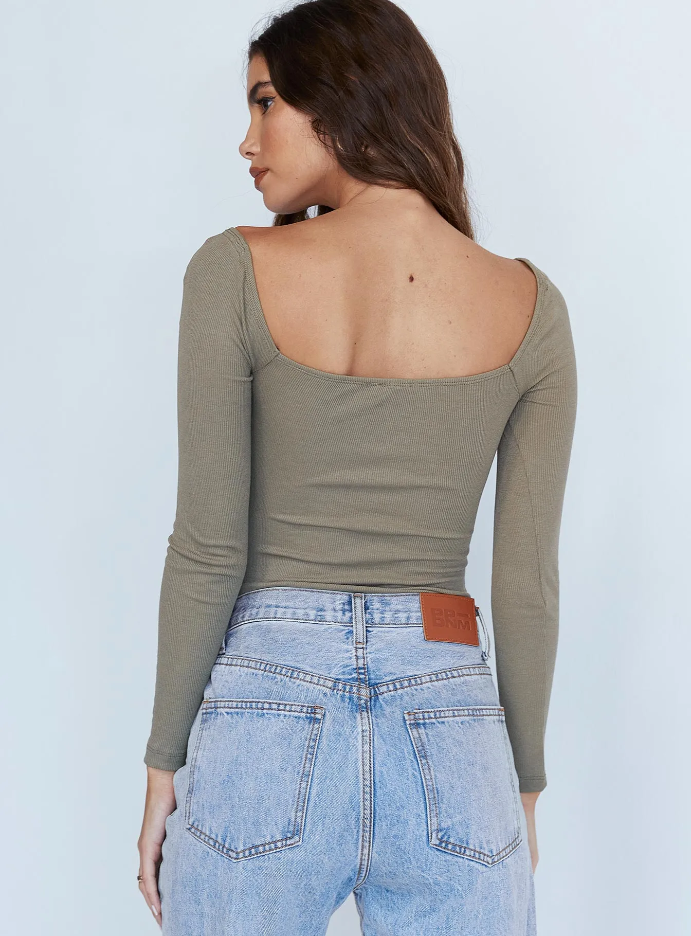 Charlotte Bodysuit Khaki zipper bodysuit short sleeve bodysuit