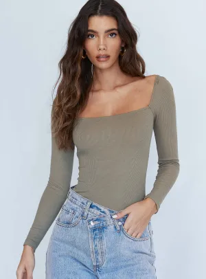 fashion blogger bodysuit lightweight bodysuit Charlotte Bodysuit Khaki