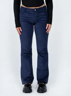 Charissa Cord Pant Navy Street Comfort Tailored Wear