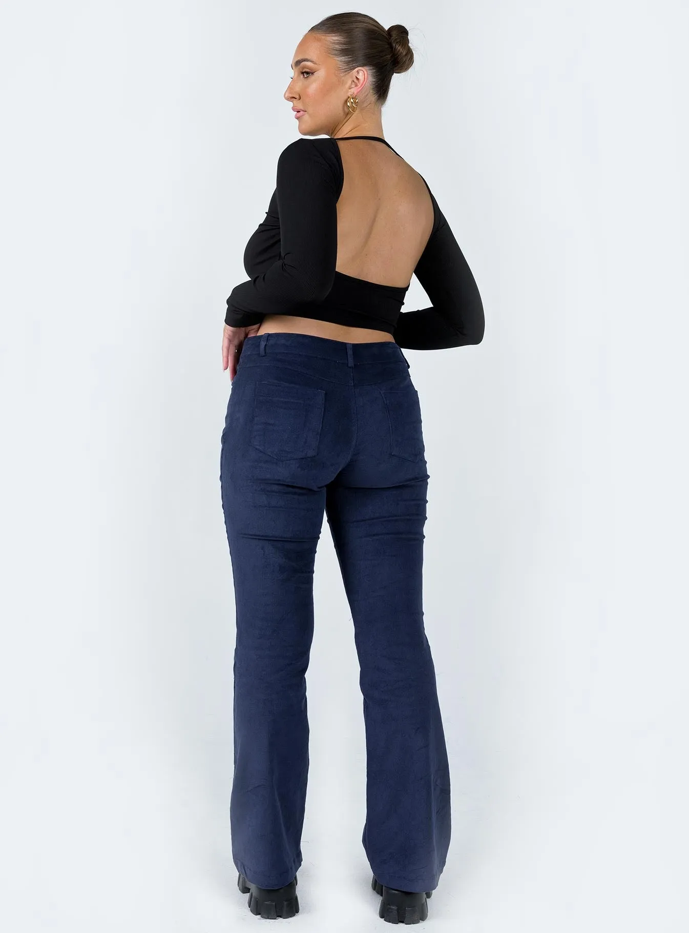 Sport Fit Charissa Cord Pant Navy