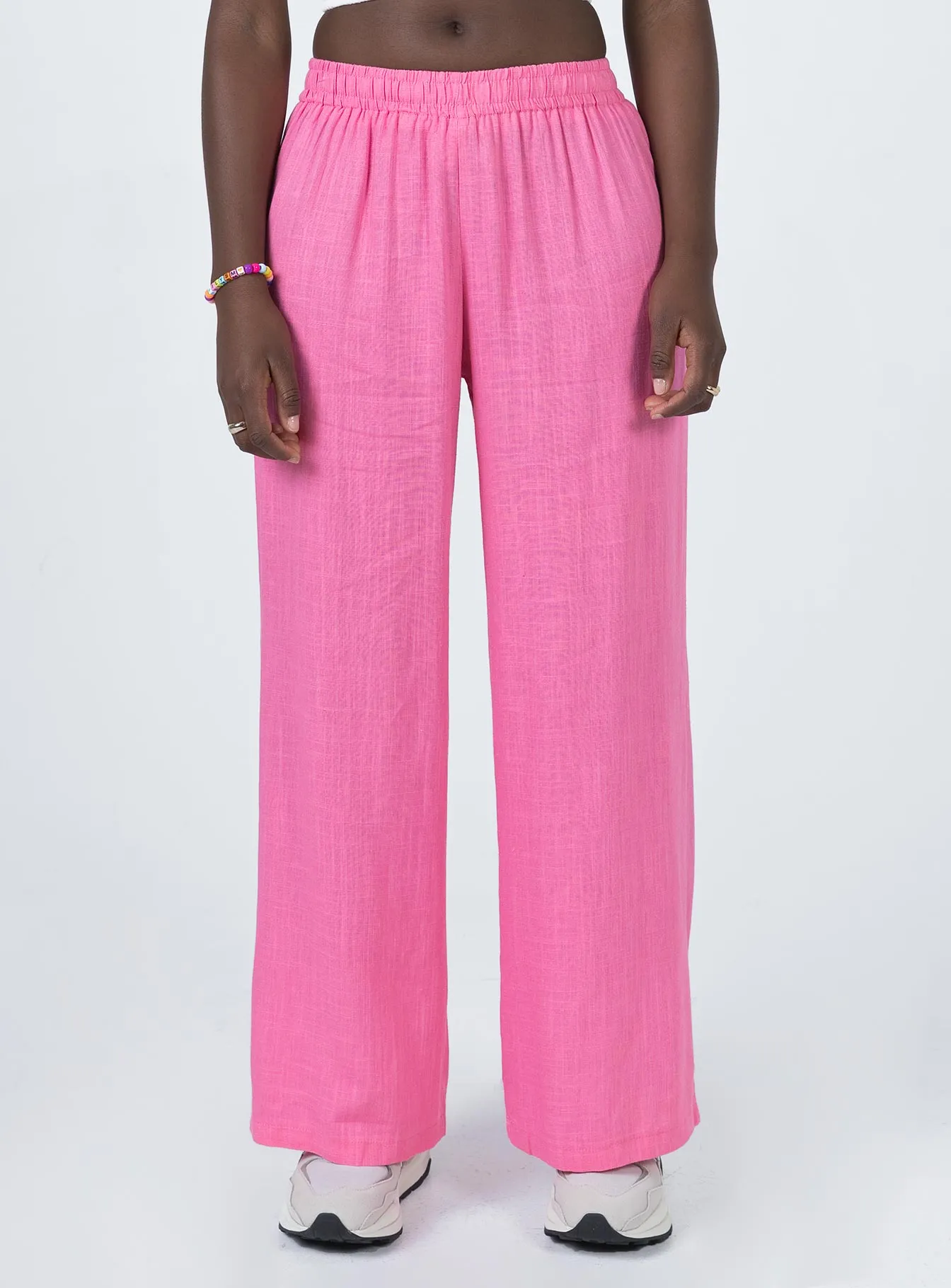 Louis Linen Blend Pants Pink Flattering Comfort Perfect Design