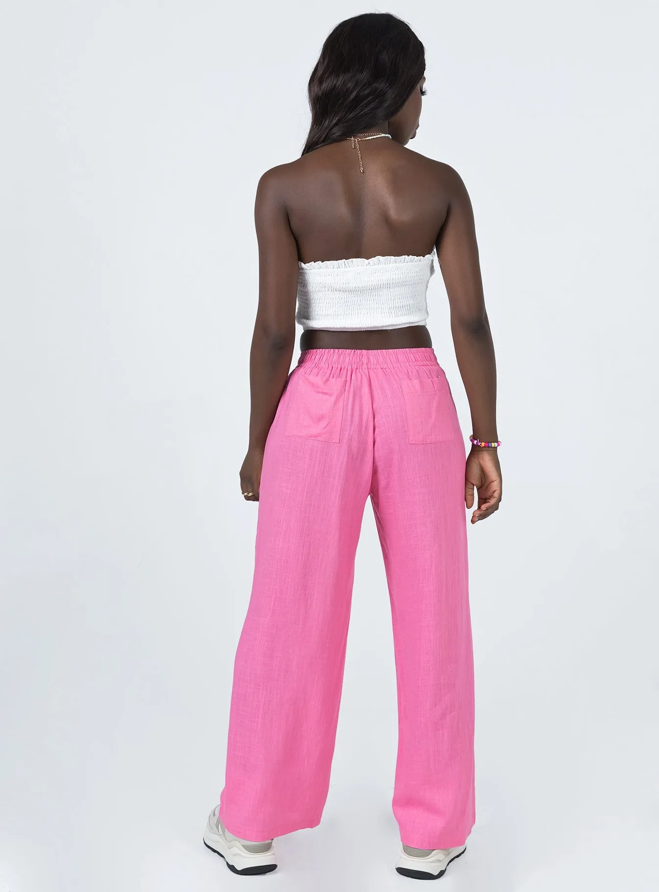 Urban Comfort Travel Ready Fit Louis Linen Blend Pants Pink