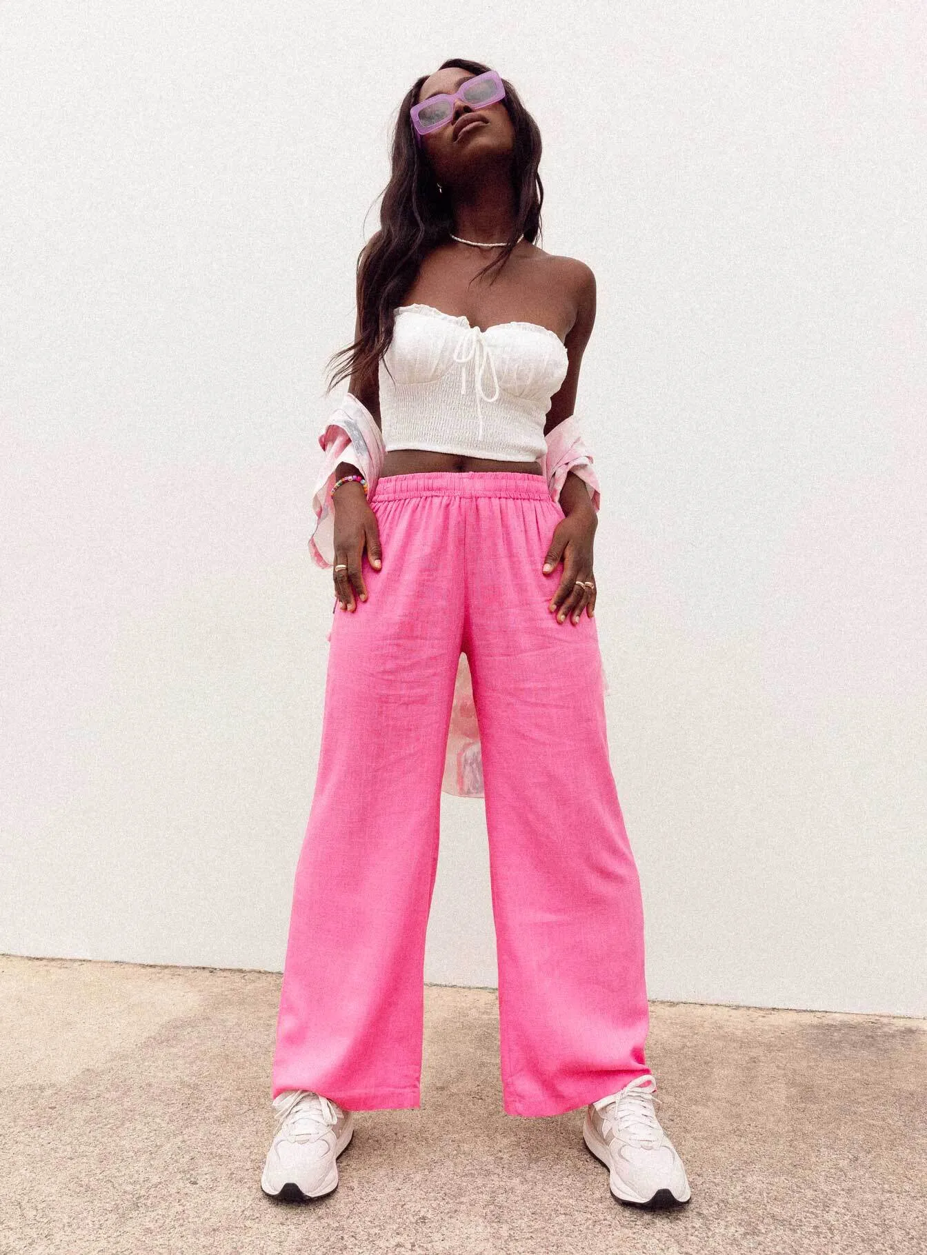 Cold Weather Gear Louis Linen Blend Pants Pink