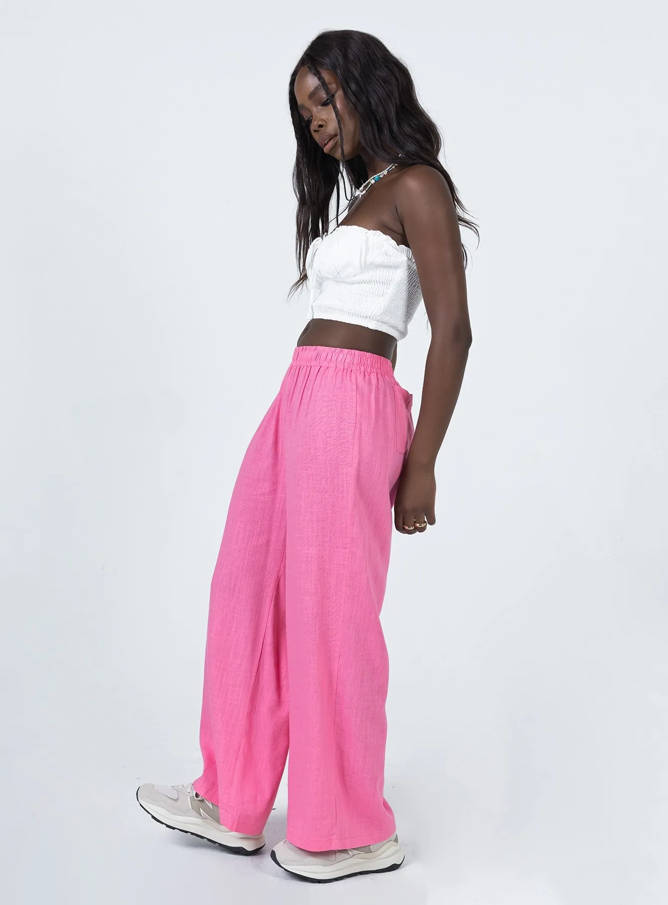 Louis Linen Blend Pants Pink No Fuss