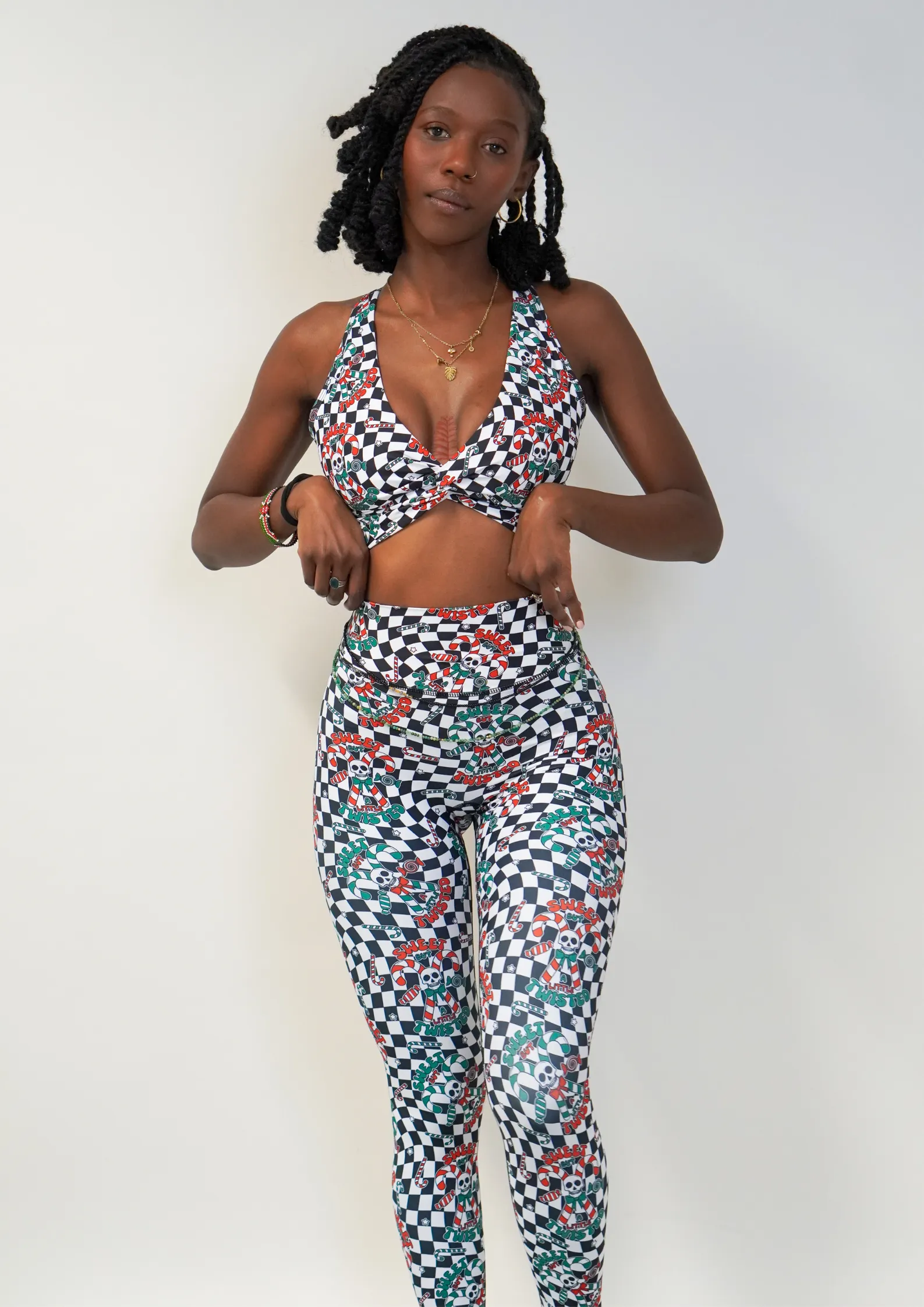 Rib Knit Unisex Style Sweet But Twisted V-Booty Leggings