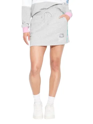 Women's Hello Kitty Colorblock Mini Graphic Skirt,Grey Soft Texture
