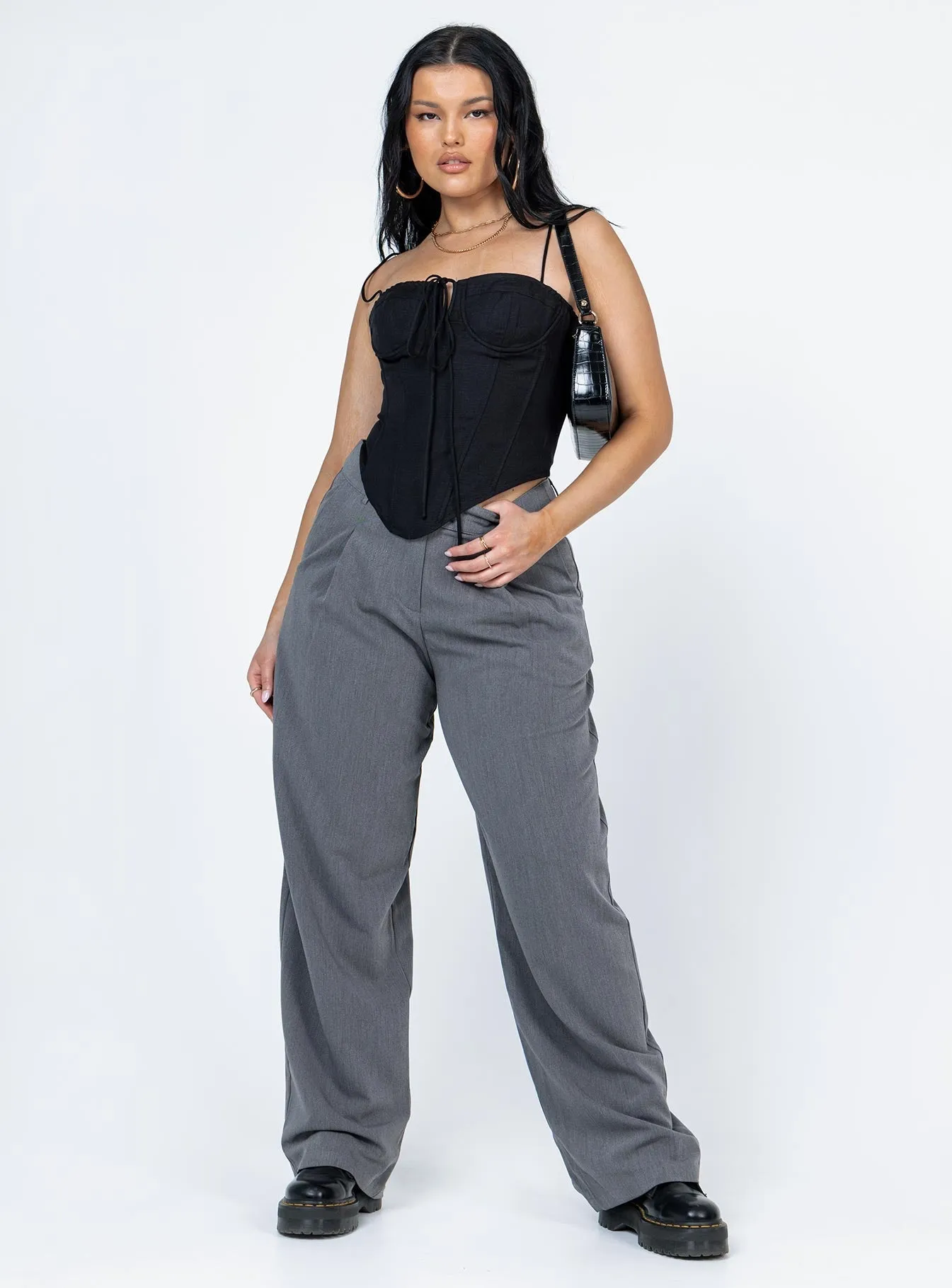 Light wash Easy Care Fabric Finish Motel Sakaria Trouser Tailoring Charcoal