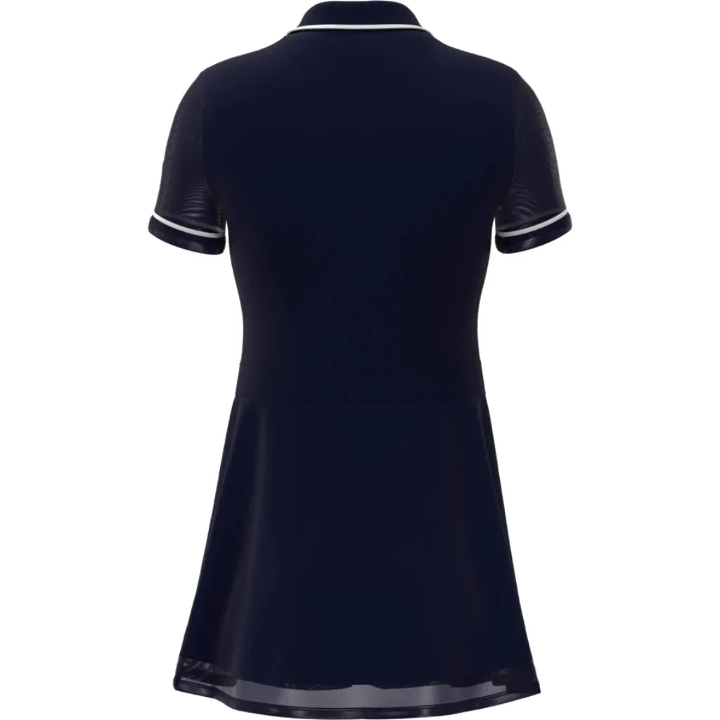 New Original Penguin Short Sleeve Veronica Golf Dress - Black Iris (Navy) MSP$120 Pure Color Soft Pleats