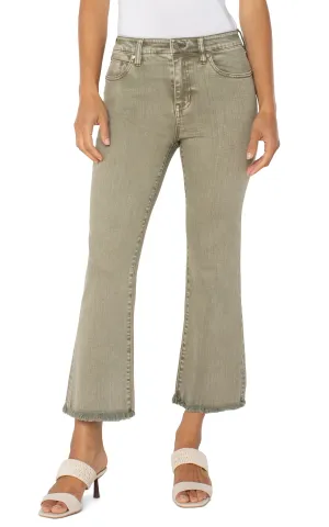Modular Attachment System Comfort waistband *SALE* LIVERPOOL HANNAH CROP FLARE - OLIVE GREEN