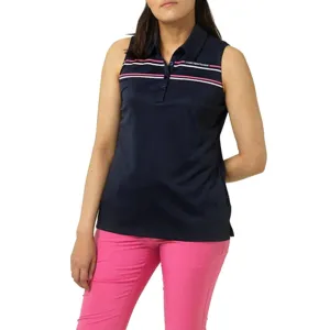 Formal Look Lightweight insulation Cross Women's Primus Sleeveless Golf Polo - Navy
