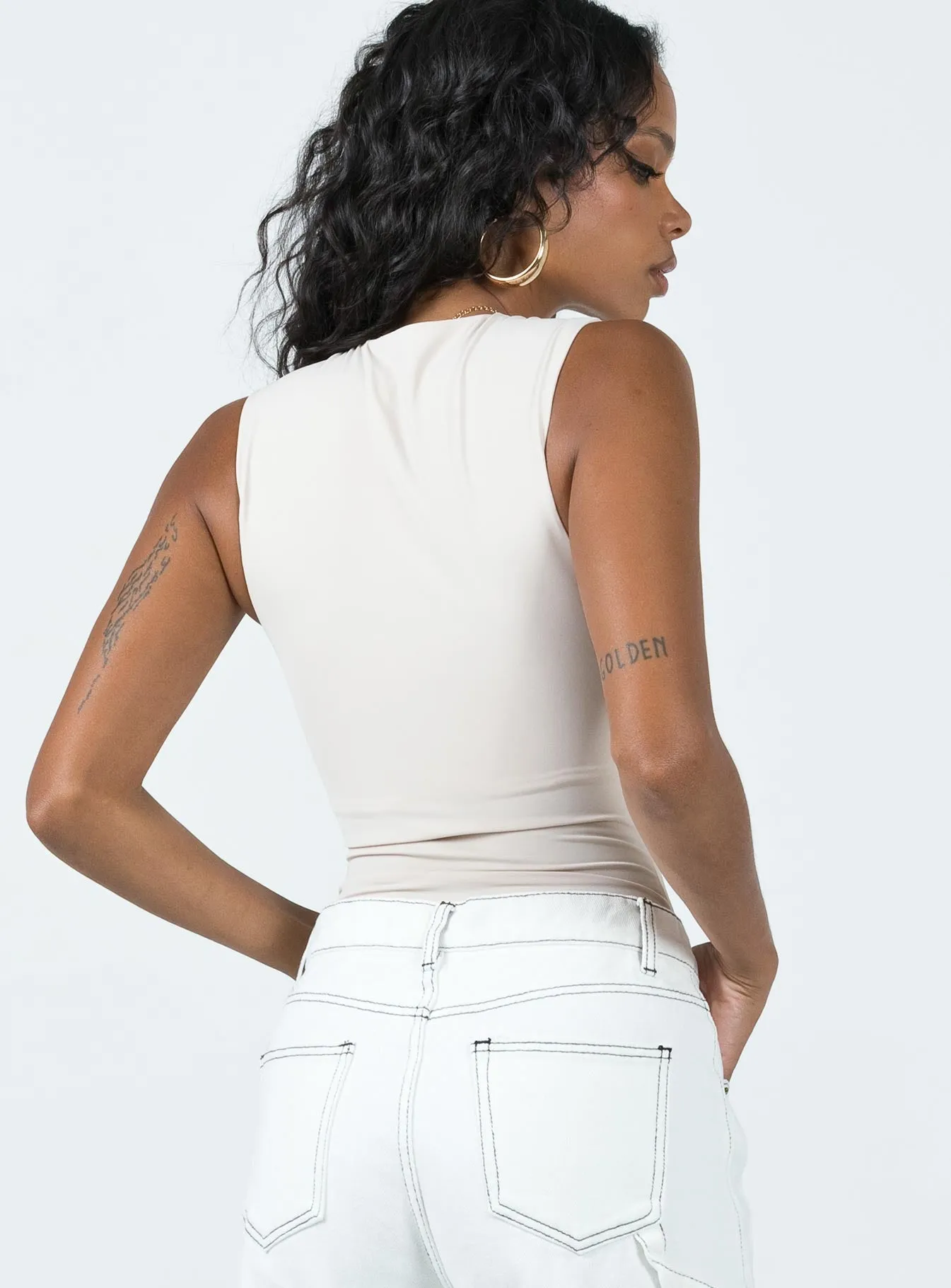 minimalist bodysuit stretchy bodysuit Fischer Bodysuit Bone