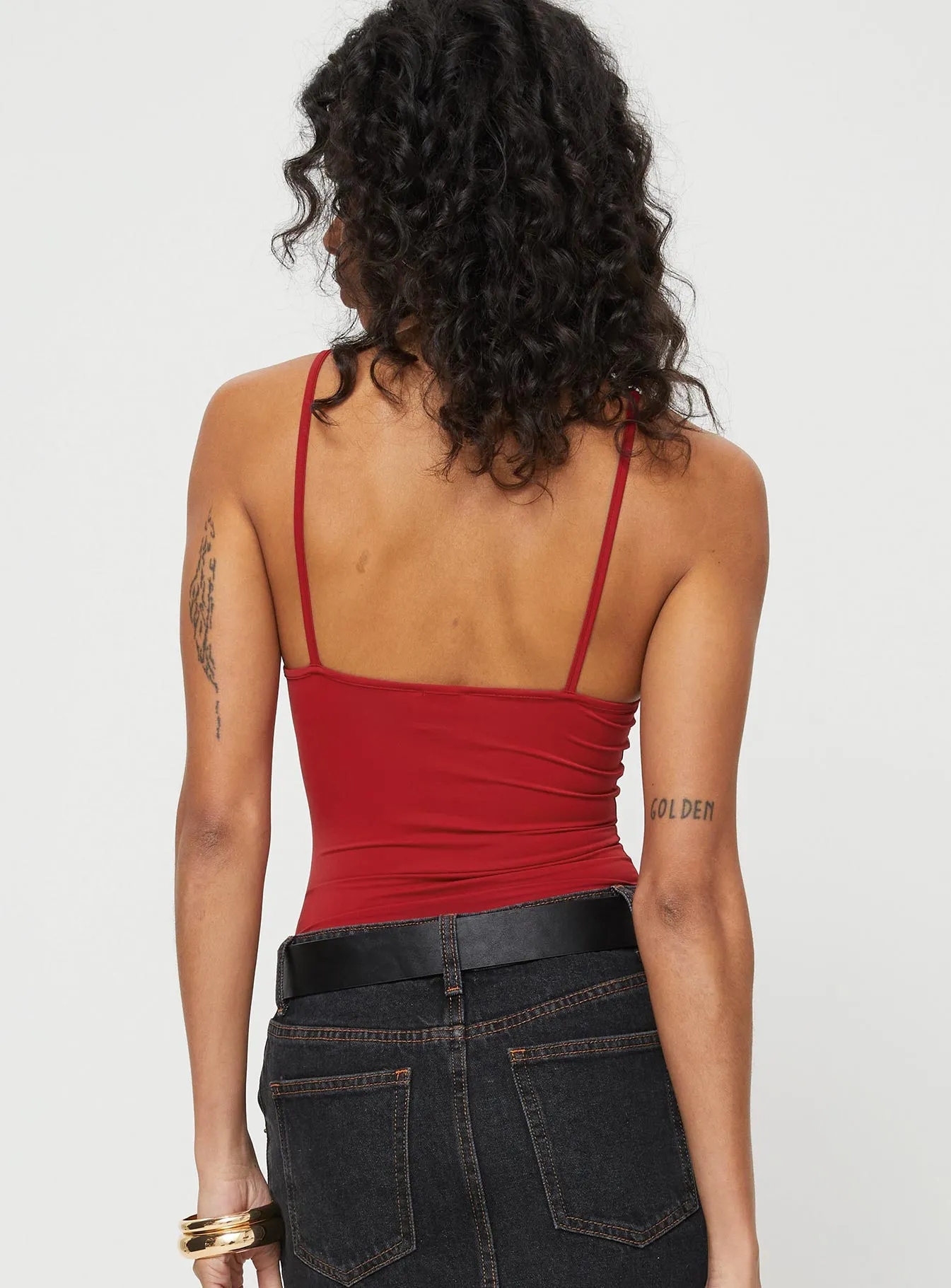 couture bodysuit backless bodysuit Geary Bodysuit Red