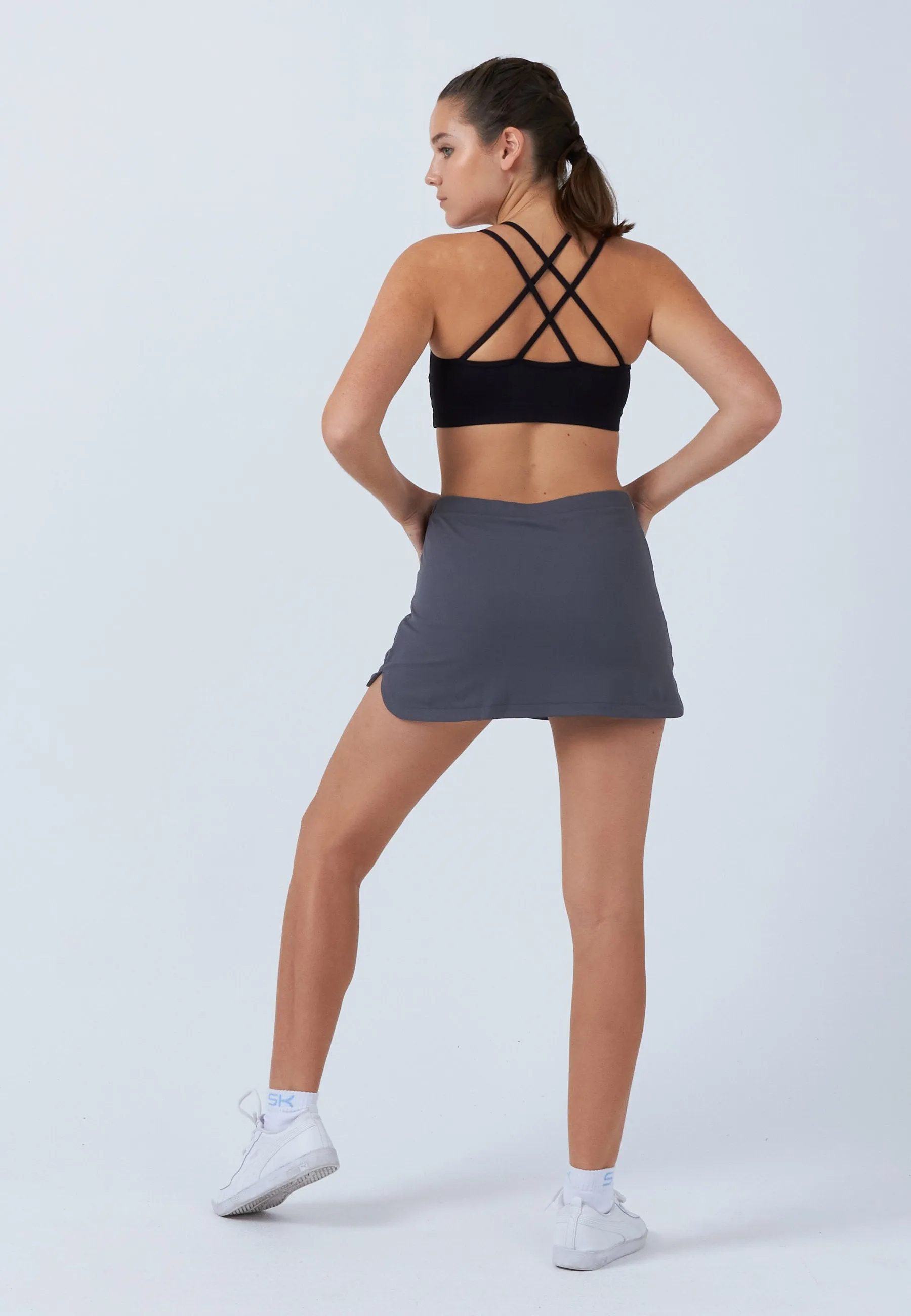 Classic Tennis Skort with pockets, grey Minimalist Trim