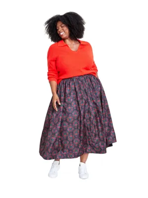 Women's Floral Printed Ruffled Skirt,Multi Travel Friendly Date night
