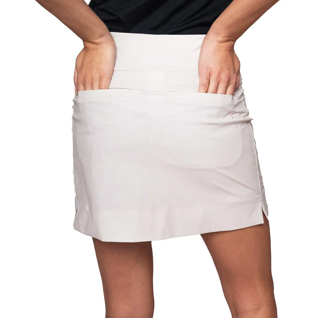 Minimal Vibe Washable fabric Golftini Women's Be An Athlete 17" Golf Skort - Cafe