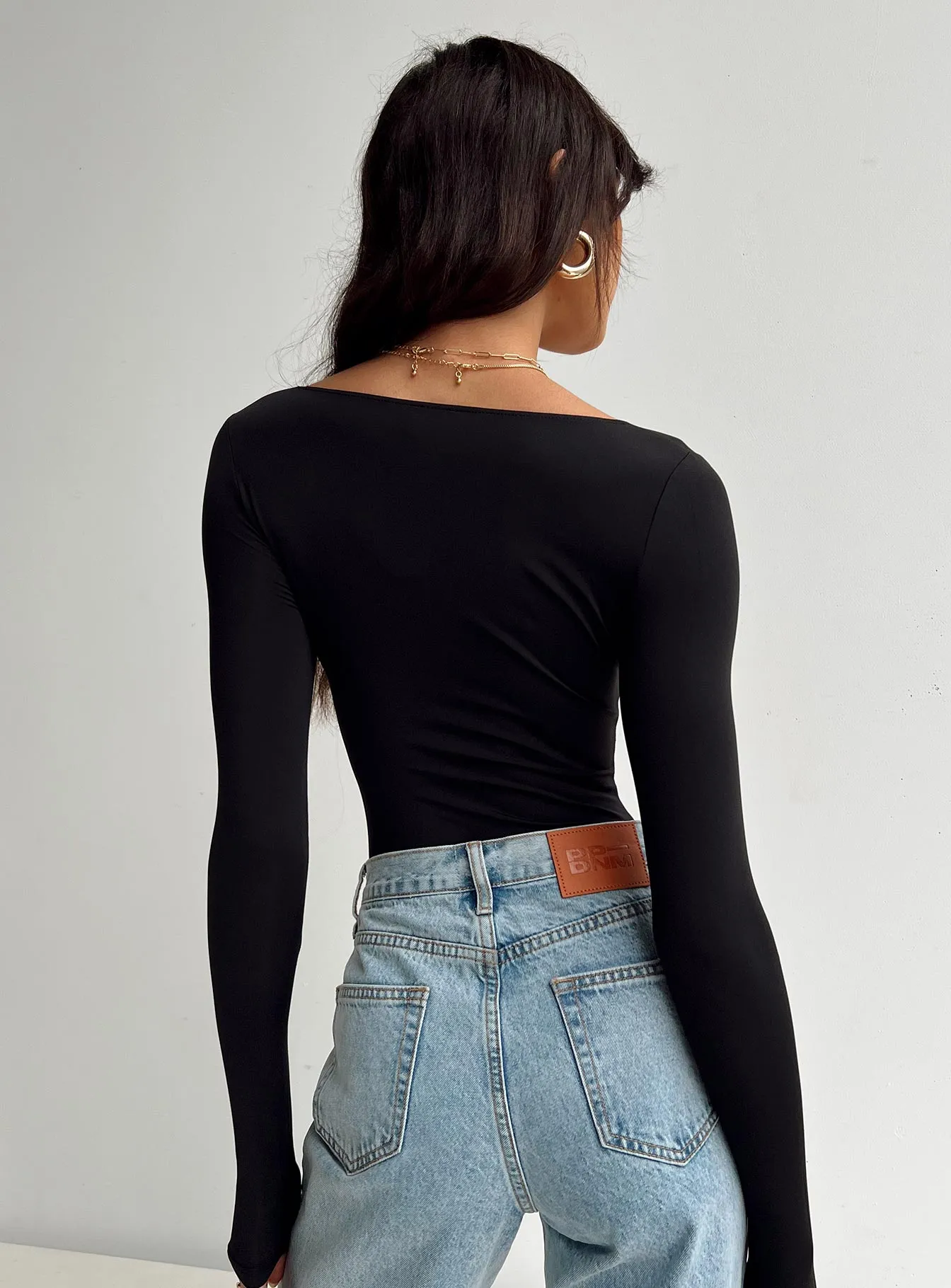 Malllard Bodysuit Black sexy bodysuit button bodysuit